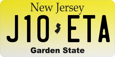 NJ license plate J10ETA