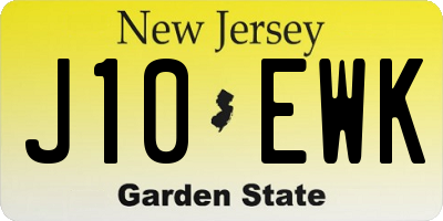 NJ license plate J10EWK