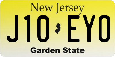 NJ license plate J10EYO