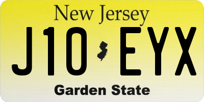 NJ license plate J10EYX