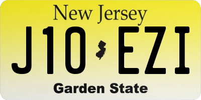 NJ license plate J10EZI