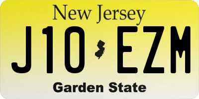 NJ license plate J10EZM