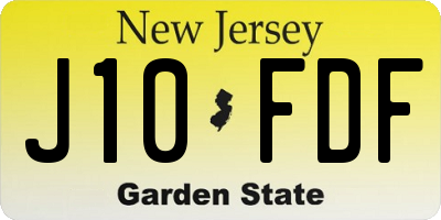 NJ license plate J10FDF