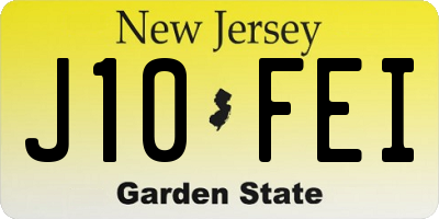 NJ license plate J10FEI