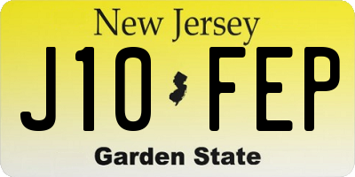 NJ license plate J10FEP