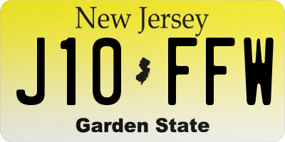 NJ license plate J10FFW