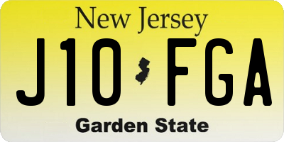 NJ license plate J10FGA
