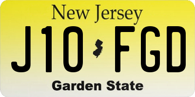 NJ license plate J10FGD
