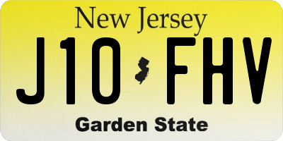NJ license plate J10FHV