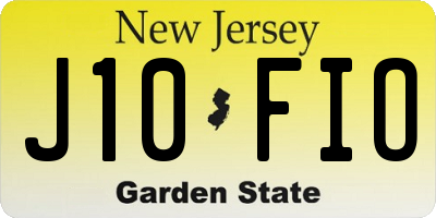 NJ license plate J10FIO