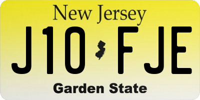 NJ license plate J10FJE