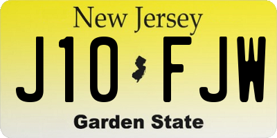 NJ license plate J10FJW