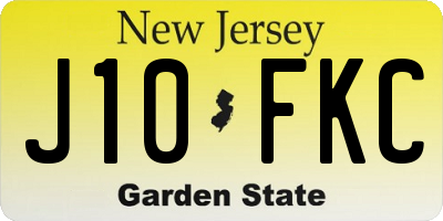 NJ license plate J10FKC