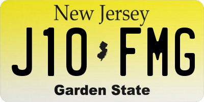 NJ license plate J10FMG