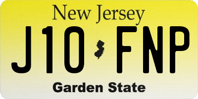 NJ license plate J10FNP