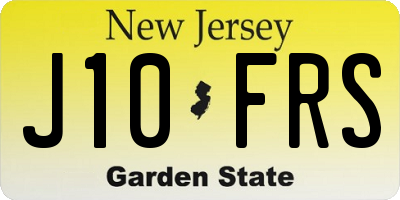 NJ license plate J10FRS