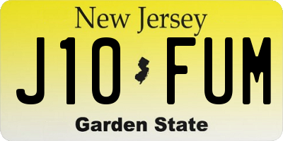 NJ license plate J10FUM