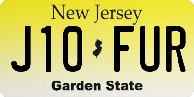 NJ license plate J10FUR