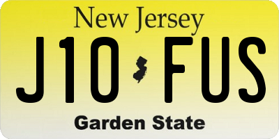 NJ license plate J10FUS