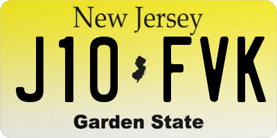 NJ license plate J10FVK