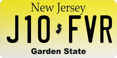 NJ license plate J10FVR