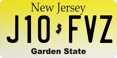 NJ license plate J10FVZ