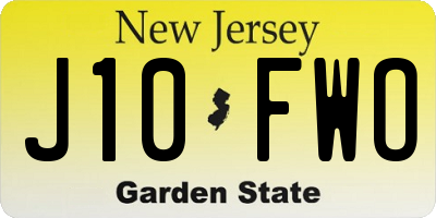 NJ license plate J10FWO