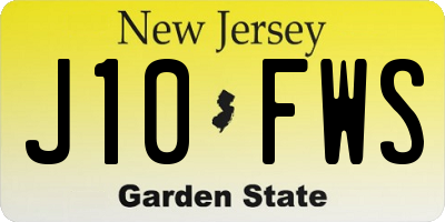 NJ license plate J10FWS