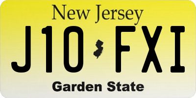 NJ license plate J10FXI