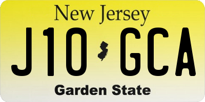 NJ license plate J10GCA