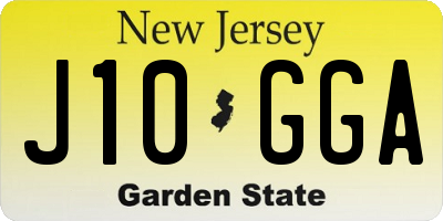 NJ license plate J10GGA