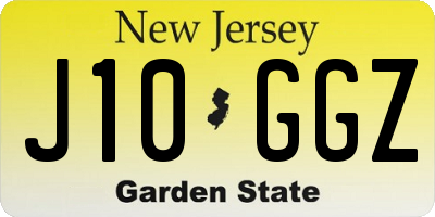 NJ license plate J10GGZ