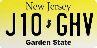 NJ license plate J10GHV
