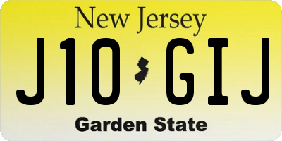 NJ license plate J10GIJ