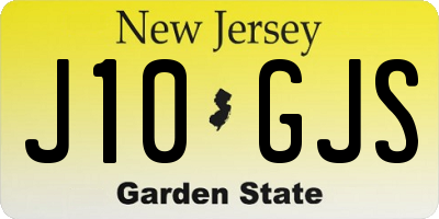NJ license plate J10GJS