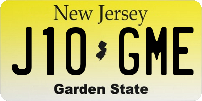 NJ license plate J10GME