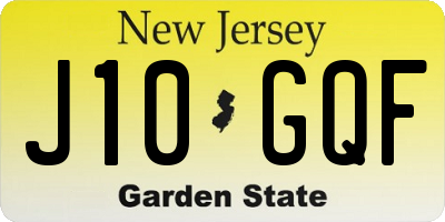 NJ license plate J10GQF