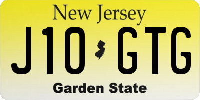 NJ license plate J10GTG