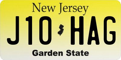NJ license plate J10HAG