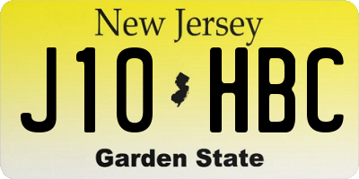 NJ license plate J10HBC