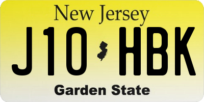 NJ license plate J10HBK