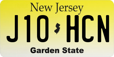 NJ license plate J10HCN