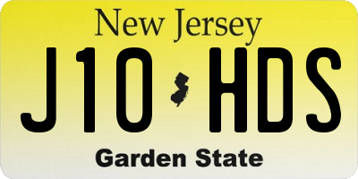 NJ license plate J10HDS