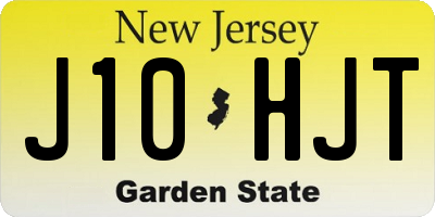 NJ license plate J10HJT