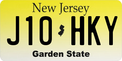 NJ license plate J10HKY