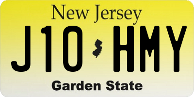 NJ license plate J10HMY
