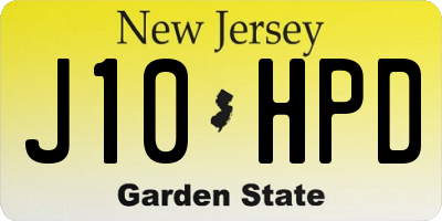 NJ license plate J10HPD