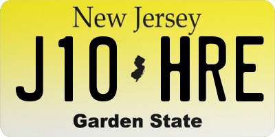 NJ license plate J10HRE