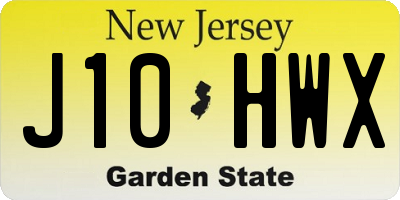 NJ license plate J10HWX