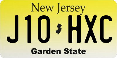 NJ license plate J10HXC